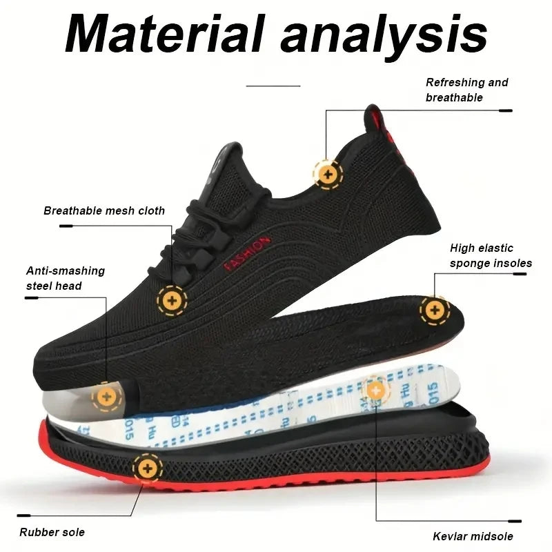 Chaussure de sécurité sneaker légère homme/femme – embout acier, anti-perforation