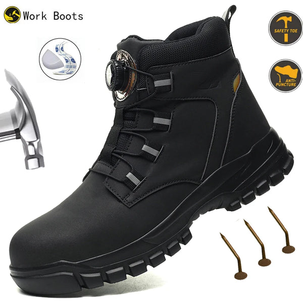 Chaussure de sécurité homme molette de serrage – embout acier, imperméable