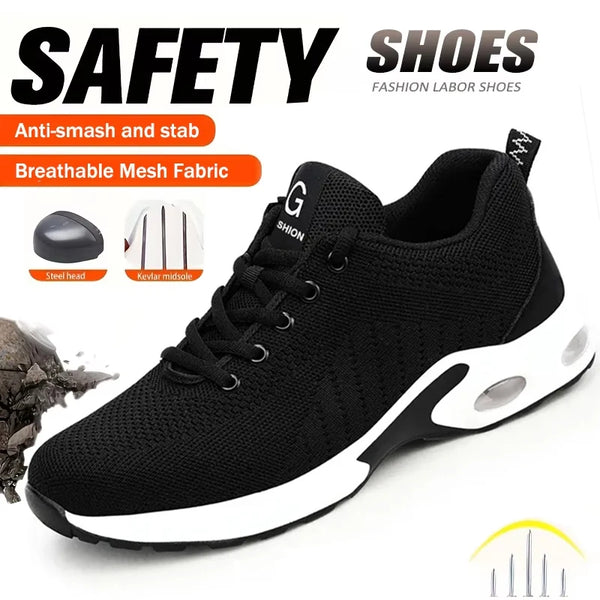 Chaussure de sécurité semelle amortissante homme/femme – embout acier, ultra légère