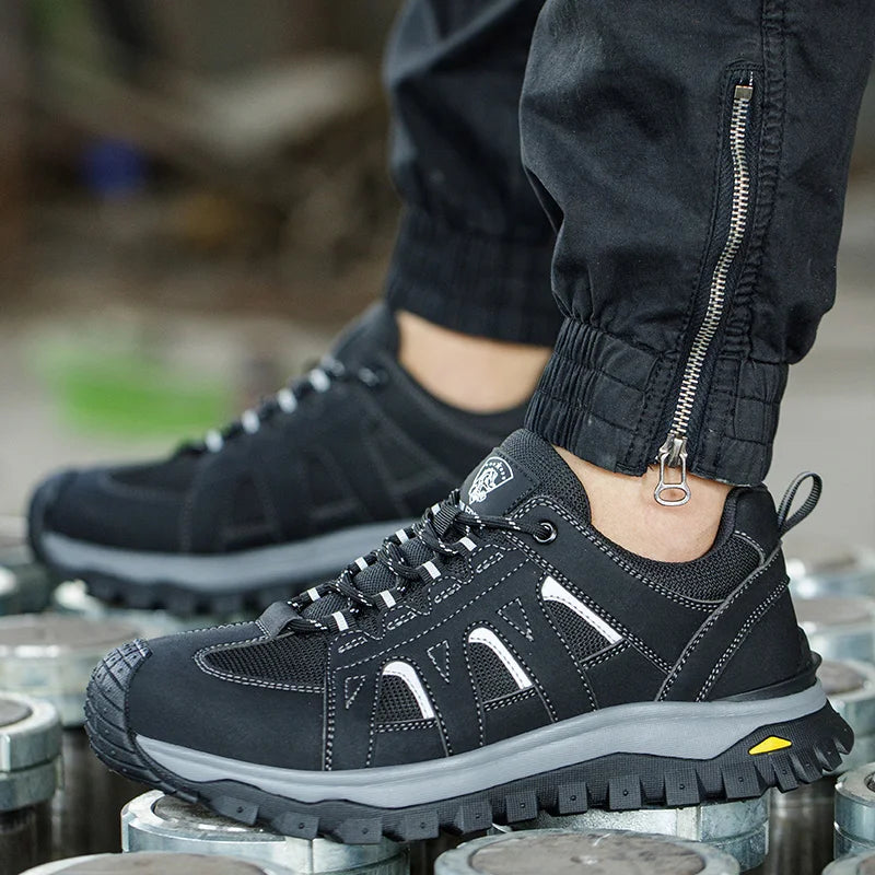 Steel Toe Safety Shoes Men Work Safety Boots Lightweight Breathable Comfortable Sneakers Men Boots Slip-resistant shoes (Copie) (Copie) (Copie)